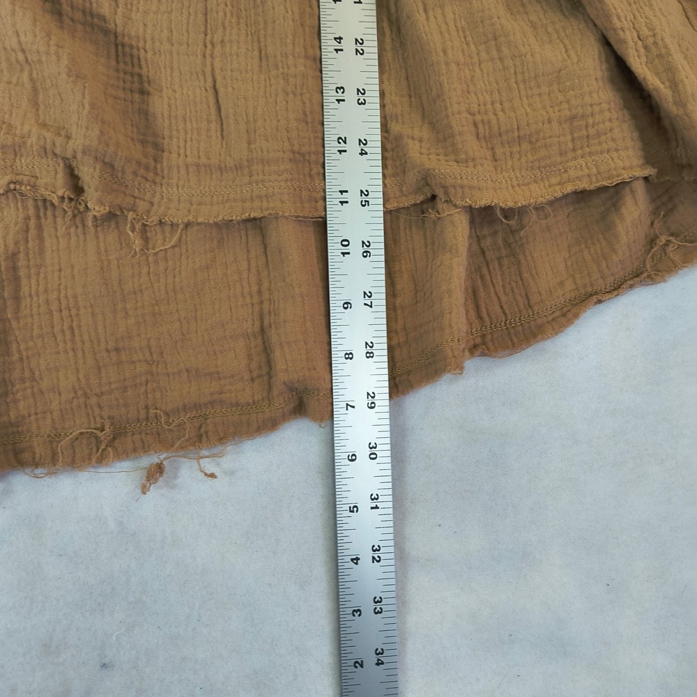 Oli & Hali Womens Textured Gauze Babydoll Tunic Top Brown Medium - Picture 12 of 12